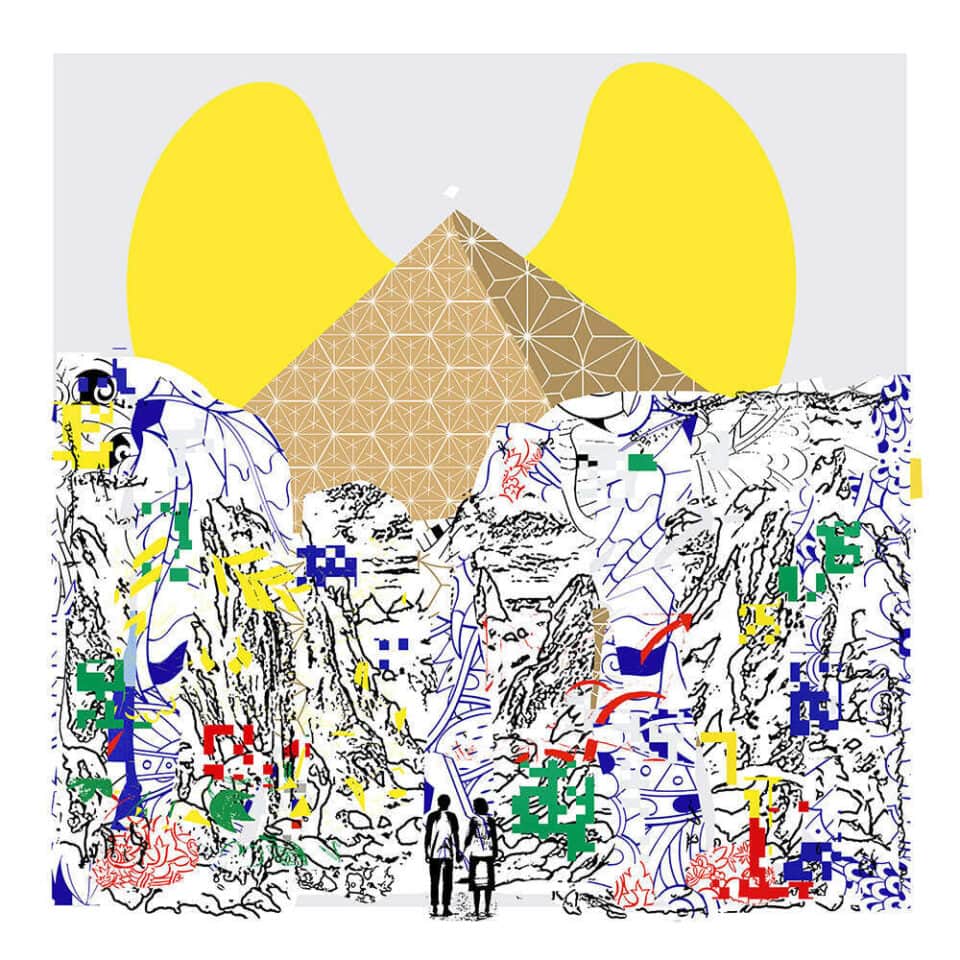 Drawing La montagne dorée